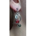 BOCCOLO -Boucles d'oreilles faites à la main Ø 10 mm- Longueur 4,5 cm -Fait à la main - Design italien avec SWAROVSKI ELEMENTS™