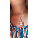 ART Handgemaakt juweel -ketting 45 cm - Lengte 8 cm x 3 cm - Juweel van gerhodineerd materiaal.