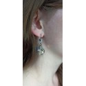 Boucles d'oreilles STELLA - faites main - Ø étoile 19 mm - Longueur 4,5 cm - Bijou en matière rhodiée.