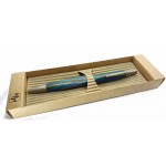 Penna a sfera TWISTED in legno multicolore autunnale.. Cartuccia d'inchiostro PARKER. Lunghezza 14 cm-Ø 10 mm.