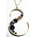 S DENIM Gioielli fatti a mano - Design italiano con SWAROVSKI ELEMENTS™ Ciondolo lungo 8 cm, largo 4,5 cm - Catena 50 cm