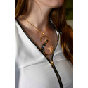 S DENIM Gioielli fatti a mano - Design italiano con SWAROVSKI ELEMENTS™ Ciondolo lungo 8 cm, largo 4,5 cm - Catena 50 cm
