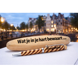 " AMSTERDAM" Wooden Ballpoint Pen with Elegant Oval Beech Case Customisable