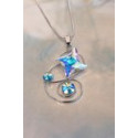 WAVE - Bijou fait main Longueur 5,5 cm x 3 cm - Collier 45 cm - - Bijou en matière rhodiée